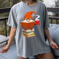 Reading Lover Book Graphic Gnome Women's Comfort Colors T-Shirt Gray