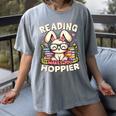 Reading Makes You Hoppier Bunny Book Fans Toddler Kid Women's Comfort Colors T-Shirt Gray Reading Makes You Hoppier Bunny Book Fans Toddler Kid Women's Comfort Colors T-Shirt Gray