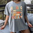 Reading Is My Therapy Book Lover Women's Comfort Colors T-Shirt Gray