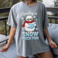 Reading Is Snow Much Fun Book Lover Winter Snowman Humor Women's Comfort Colors T-Shirt Gray Reading Is Snow Much Fun Book Lover Winter Snowman Humor Women's Comfort Colors T-Shirt Gray