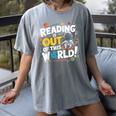 Reading Is Out Of This World Space Book Lover Kids Women's Comfort Colors T-Shirt Gray