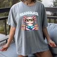 Readsolotl Pink Kawaii Axolotl Read Book Lover Reading Women's Comfort Colors T-Shirt Gray