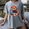 Red Panda Books Lover Reading Bookworm Women's Comfort Colors T-Shirt Gray