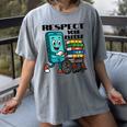 Respect Elders Cellphone Pushing Books In a Wheelchair Women's Comfort Colors T-Shirt Gray