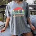 Retro Easily Distracted By Cameras & Books Photography Women's Comfort Colors T-Shirt Gray