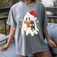 Retro Ghost Reading Book With Cat Bookish Club Christmas Men Women Kids Women's Comfort Colors T-Shirt Gray
