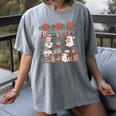 Retro Ghost Reading Book Teacher Librarian Bookish Christmas Women's Comfort Colors T-Shirt Gray Retro Ghost Reading Book Teacher Librarian Bookish Christmas Women's Comfort Colors T-Shirt Gray