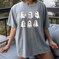 Retro Ghost Reading Books Halloween Bookish Ghost Bookworm Women's Comfort Colors T-Shirt Gray Retro Ghost Reading Books Halloween Bookish Ghost Bookworm Women's Comfort Colors T-Shirt Gray