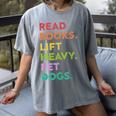 Retro Read Books Lift Heavy Pet Dogs Gym Book Lover Women's Comfort Colors T-Shirt Gray Retro Read Books Lift Heavy Pet Dogs Gym Book Lover Women's Comfort Colors T-Shirt Gray