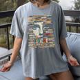 RtY Book Man Graphic Eyes Colorful Art Small Women's Comfort Colors T-Shirt Gray
