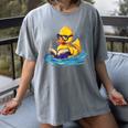 Rubber Duck Reading Book Swim Rubber Duckling Rubber Duckie Women's Comfort Colors T-Shirt Gray