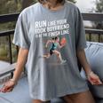 Run Like Your Book Boyfriend Is Waiting Runner Reader Women's Comfort Colors T-Shirt Gray