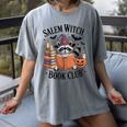 Salem WItch Book Club Halloween Raccoon Witch Reading Book Women's Comfort Colors T-Shirt Gray Salem WItch Book Club Halloween Raccoon Witch Reading Book Women's Comfort Colors T-Shirt Gray