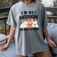 Sarcasm Cat Sarcastic Introvert Antisocial Cat Lover Women's Comfort Colors T-Shirt Gray