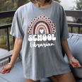 School Librarian For Women Cute Bookworm Book School Library Women's Comfort Colors T-Shirt Gray