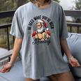 He Sees What You'Ve Been Reading Santa Xmas Book Lover Women's Comfort Colors T-Shirt Gray