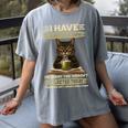 i Have Selective Hearing Cat Coffee Books Retro Women's Comfort Colors T-Shirt Gray