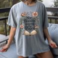 She Blooms Among The Pages Women Mom Wife Floral Book Lover Premium Tri-Blend Women's Comfort Colors T-Shirt Gray