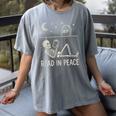 Skeleton Read In Peace Halloween Book Graphic Bookish Women's Comfort Colors T-Shirt Gray