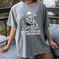 Skeleton Reading Book Anxious Stressed True Crime Obsessed Women's Comfort Colors T-Shirt Gray Skeleton Reading Book Anxious Stressed True Crime Obsessed Women's Comfort Colors T-Shirt Gray