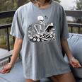 Skeleton Reading Book Floral Dark For Book Lovers Women's Comfort Colors T-Shirt Gray