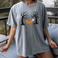 Skeleton Reading Book In Hammock Halloween Reader Women's Comfort Colors T-Shirt Gray
