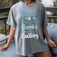 Snow Is Falling Books Are Calling Women's Comfort Colors T-Shirt Gray