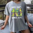 Sorry Can't Books Bye Dinosaur Librarian Bookworm Teacher Women's Comfort Colors T-Shirt Gray