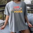 Spanish Reading Book Lover Teacher Maestra Leer Es Poder For Men Women Women's Comfort Colors T-Shirt Gray