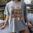 Spooky Halloween Bookshelf Bookcase Read More Books Women's Comfort Colors T-Shirt Gray