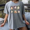 Spooky Teacher Halloween Ghost Reading Book Trick Or Treat Women's Comfort Colors T-Shirt Gray