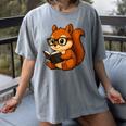 Squirrel Reading Book Lover Women's Comfort Colors T-Shirt Gray
