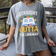 Straight Outta The Library Book Lover Men Women Premium Tri-Blend Women's Comfort Colors T-Shirt Gray