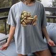 Sulcata Tortoise Reading A Book Women's Comfort Colors T-Shirt Gray