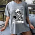 Tarot Card Shirt The Reader Tarot Skeleton Reading Book Women's Comfort Colors T-Shirt Gray