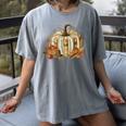 Teacher Book Pumpkin Fall Reading Thanksgiving Autumn Women's Comfort Colors T-Shirt Gray