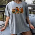 Teacher Fall Thanksgiving Turkey Reading Books Lovers Women's Comfort Colors T-Shirt Gray