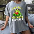 Toad-Ally 100 Days Smarter Frog Reading Book 100 School Day Women's Comfort Colors T-Shirt Gray