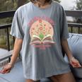 Unearth a Story 2026 Summer Reading Program Flowers Book Women's Comfort Colors T-Shirt Gray Unearth a Story 2026 Summer Reading Program Flowers Book Women's Comfort Colors T-Shirt Gray