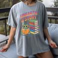 Unearth A Story Cute Turtle Reading Books Librarian Women's Comfort Colors T-Shirt Gray