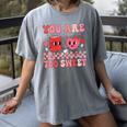 Valentine Day Book You Are Too Sweet Librarian Teacher Kids Women's Comfort Colors T-Shirt Gray