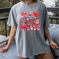 Valentine Teacher Coquette Bow Pencil Heart Book Girl Women Women's Comfort Colors T-Shirt Gray Valentine Teacher Coquette Bow Pencil Heart Book Girl Women Women's Comfort Colors T-Shirt Gray