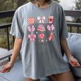 Valentine Teacher Cute Bows Apple Globe Pencil Books Art Women's Comfort Colors T-Shirt Gray Valentine Teacher Cute Bows Apple Globe Pencil Books Art Women's Comfort Colors T-Shirt Gray
