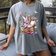 Watercolor Butterfly Fairy Read Book Library Fantasy Novel Women's Comfort Colors T-Shirt Gray