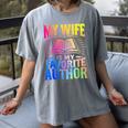 My Wife Is My Favorite Author Book Writer Writing Husband Women's Comfort Colors T-Shirt Gray