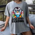 Wild About Reading Book Lover Penguin Women's Comfort Colors T-Shirt Gray Wild About Reading Book Lover Penguin Women's Comfort Colors T-Shirt Gray