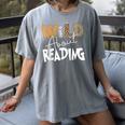 WILD ABOUT READING Reading Books Bookworm Library Day Women's Comfort Colors T-Shirt Gray