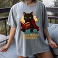 Wizard Cat Reading a Book While Crocheting Women's Comfort Colors T-Shirt Gray