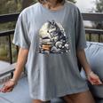 Wolf Reading Book Librarian Library Wolves Women's Comfort Colors T-Shirt Gray Wolf Reading Book Librarian Library Wolves Women's Comfort Colors T-Shirt Gray