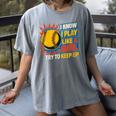 Women's Girls Softball Play Like A Girl Comic Book Pop Art Women's Comfort Colors T-Shirt Gray Women's Girls Softball Play Like A Girl Comic Book Pop Art Women's Comfort Colors T-Shirt Gray